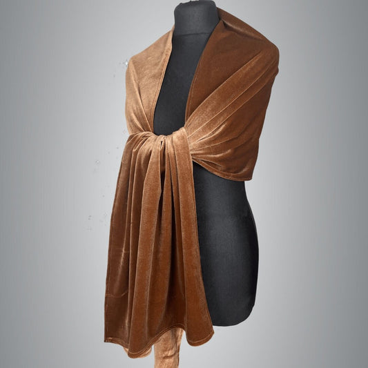 Velvet wrap and bag shawl scarf Winter wedding shrug velvet scarf brown cinnamon camel, velvet navy blue matching set, dark green velvet