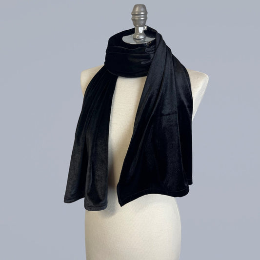 Velvet wrap shawl bolero Winter wedding shrug elegant accessory 160 cm black, woman scarf, black velour scarf, woman gift