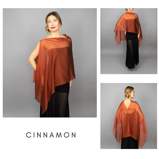 Cinnamon capelet cinnamon shrug brown Greek style wrap sheer Greek cape sheer scarf burnt orange cape bridesmaids wrap sheer bridal cape