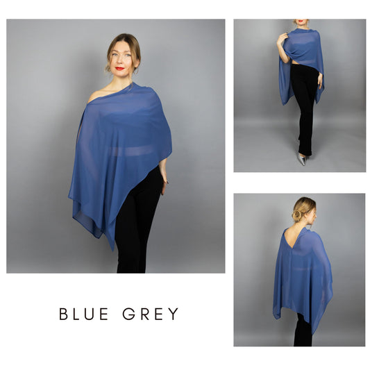 Blue capelet blue grey shrug blue Greek style wrap sheer Greek cape sheer scarf dusty blue cape bridesmaids wrap sheer bridal cape blue wrap