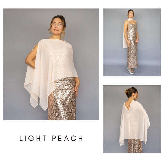 Light peach capelet light peach shrug pink Greek style wrap sheer Greek cape sheer scarf light peach cape bridesmaids wrap sheer bridal cape
