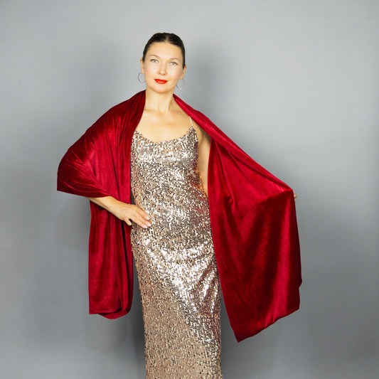 Red Velvet wrap red velvet scarf red winter wrap, christmas wrap, bridal shrug, bridesmaids scarf, red velvet scarf red cover up red shawl