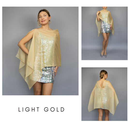 Gold capelet light gold shrug golden Greek style wrap sheer gold cape sheer gold scarf golden cape bridesmaids gold wrap sheer gold capelet