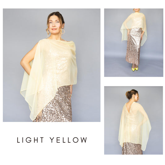 Light yellow capelet light yellow sheer wrap yellow Greek style wrap sheer Greek cape yellow sheer cape bridesmaids elegant yellow wrap