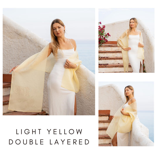 Yellow silk shawl yellow silk organza wrap yellow silk scarf sheer silk organza shawl yellow accessory yellow bridesmaids shawl silk scarf