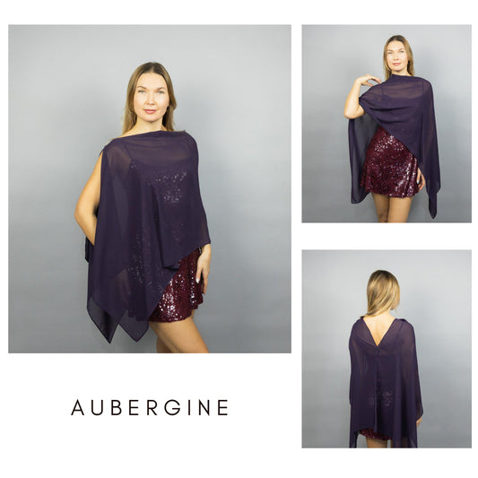 Aubergine capelet aubergine shrug Greek style wrap sheer Greek cape sheer scarf plum bridesmaids wrap sheer bridal cape aubergine shawl