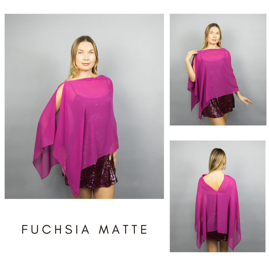 Fuchsia matte capelet fuchsia shrug Greek style wrap sheer Greek cape sheer scarf pink bridesmaids wrap sheer bridal cape fuchsia shawl