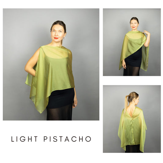 Light pistacho cape pistacho green shrug pistachio Greek style wrap sheer green cape sheer green shawl bridesmaids light green summer wrap
