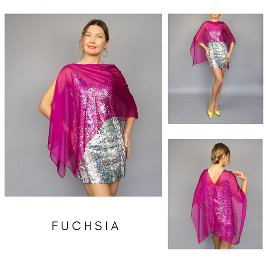 Fuchsia capelet fuchsia shrug hot pink Greek style wrap sheer Greek cape sheer scarf fuchsia cape bridesmaids wrap sheer fuchsia cape