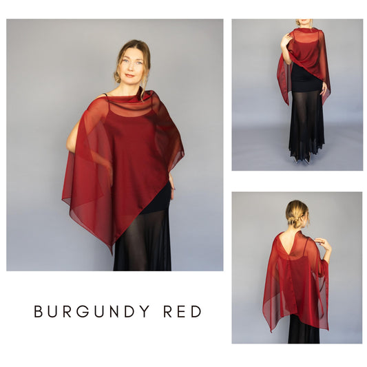 Burgundy red capelet burgundy red shrug red Greek style wrap sheer Greek cape sheer scarf burgundy cape bridesmaids wrap sheer bridal cape