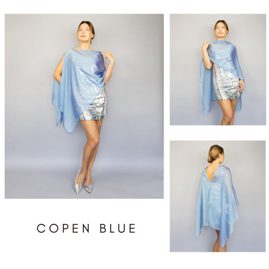 Blue wrap light blue shrug copen blue Greek style wrap sheer copen blue scarf light blue shawl blue scarf bridesmaids wrap sheer blue wrap