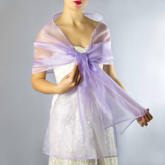 Lavender organza wrap lavender sheer shawl lavender scarf lavender sheer shrug bridesmaids scarf woman sheer scarf evening shawl prom