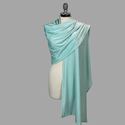Mint Aqua Velour/Velvet wrap shawl bolero turquoise winter wedding shrug, woman scarf, woman velvet shrug, bridesmaids wrap, warm shawl