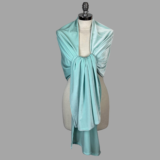 Mint Aqua Velour/Velvet wrap shawl bolero turquoise winter wedding shrug, woman scarf, woman velvet shrug, bridesmaids wrap, warm shawl