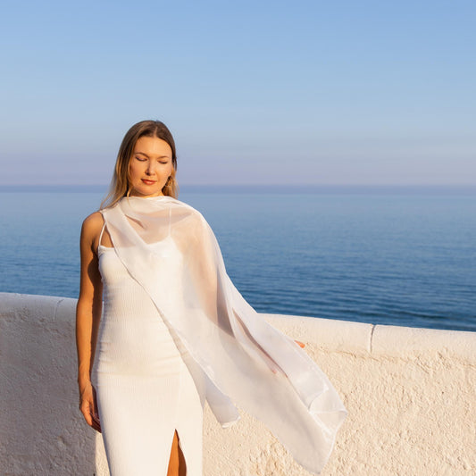 Bridal wrap crystal white bridal shawl white wedding scarf white bridal accessory white woman summer scarf crystal organza shawl transparent