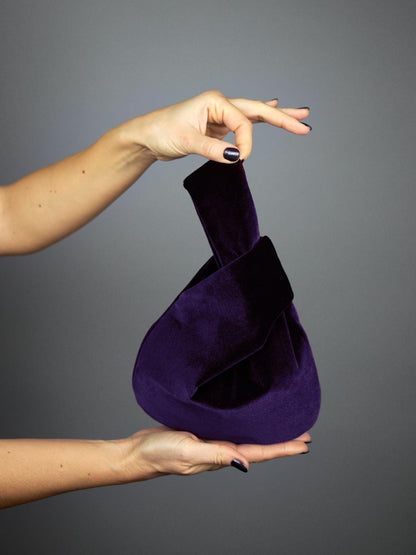 Japanese knot bag green clutch green velvet bag green wrist bag small green velvet prom purse woman small green bag christmas gift idea